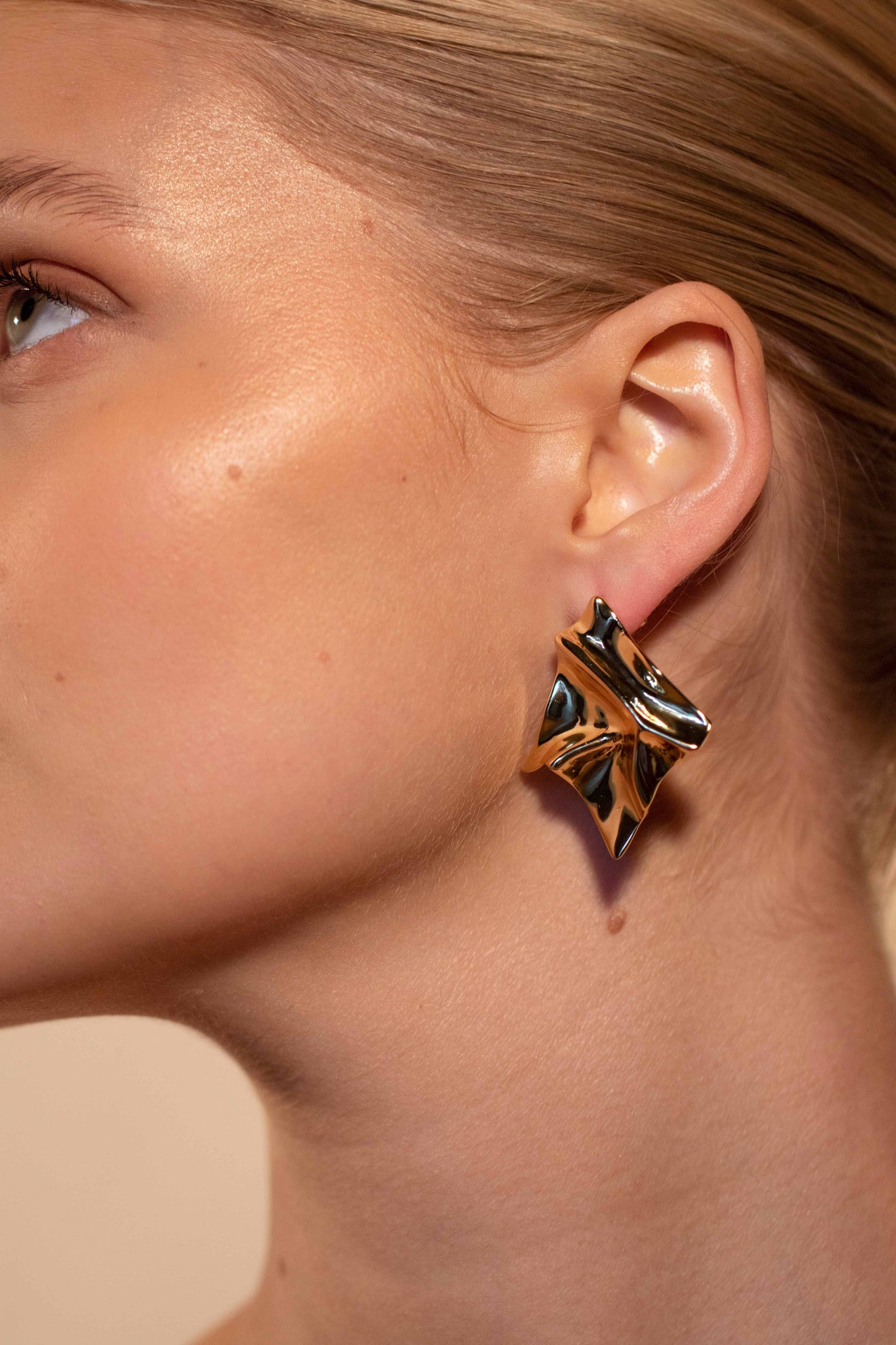 Molten Gold Stud Earrings