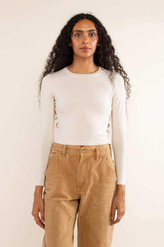 Organic Cotton + Hemp Crew Neck Long Sleeve Top