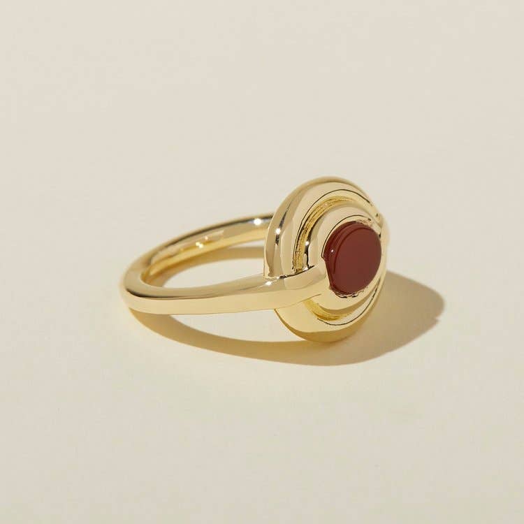 Gold Oval Carnelian Ring