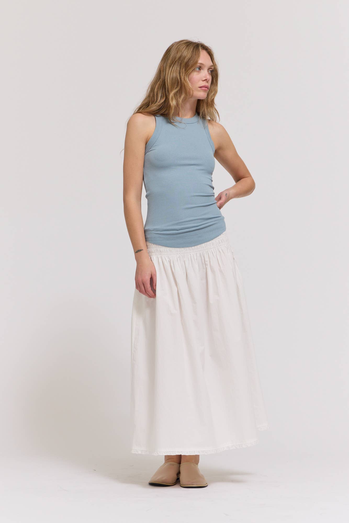 Jersey Knit Curved Hem Tank Top