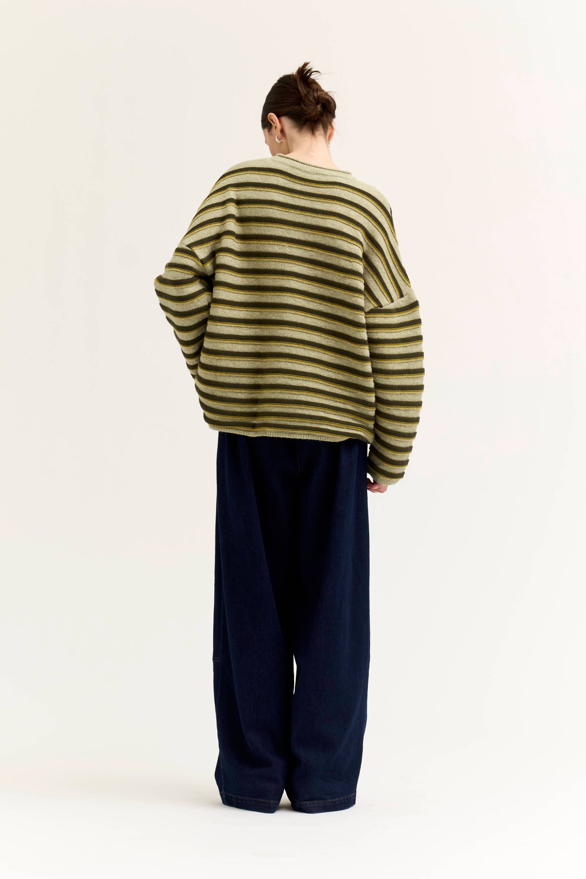 Moss Green Multi-Stripe Cardigan