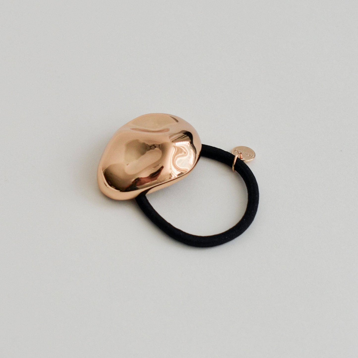 Large Gold Pebble-Shaped Metal Hair Tie