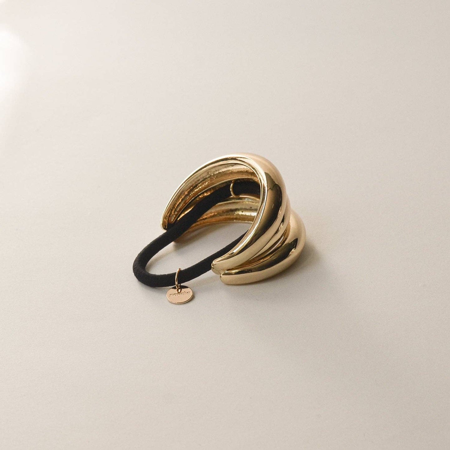 Gold Triple Arch Metal Ponytail Hair Tie