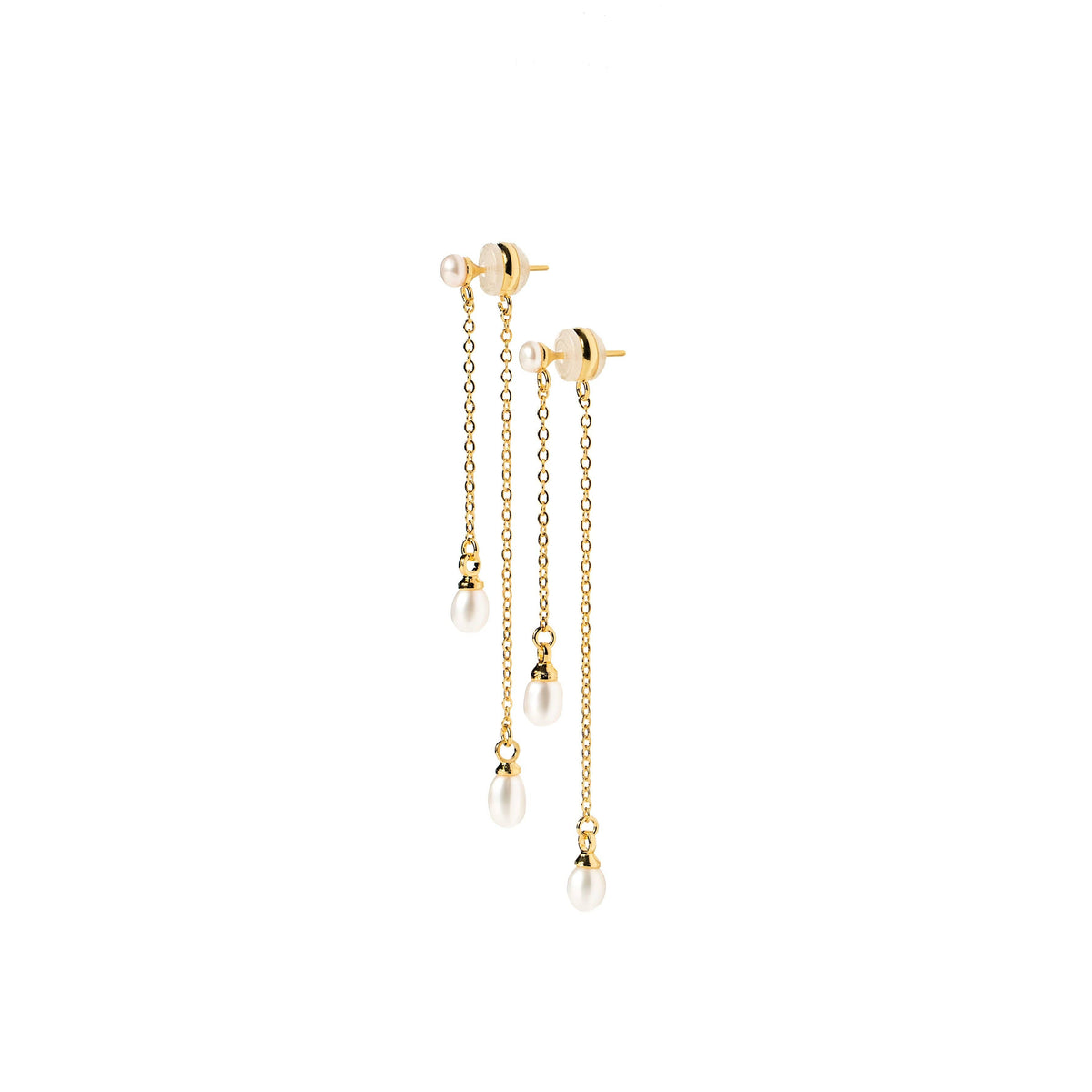 18K Gold Pearl Drop Earrings