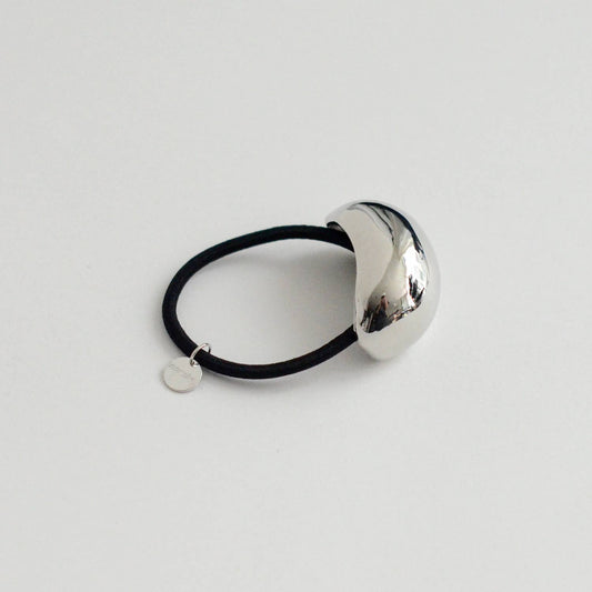 Silver Bold Crescent Metal Cuff Hair Tie