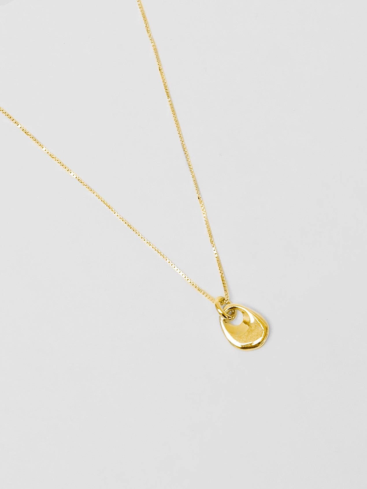 Gold Petal Charm Pendant Necklace