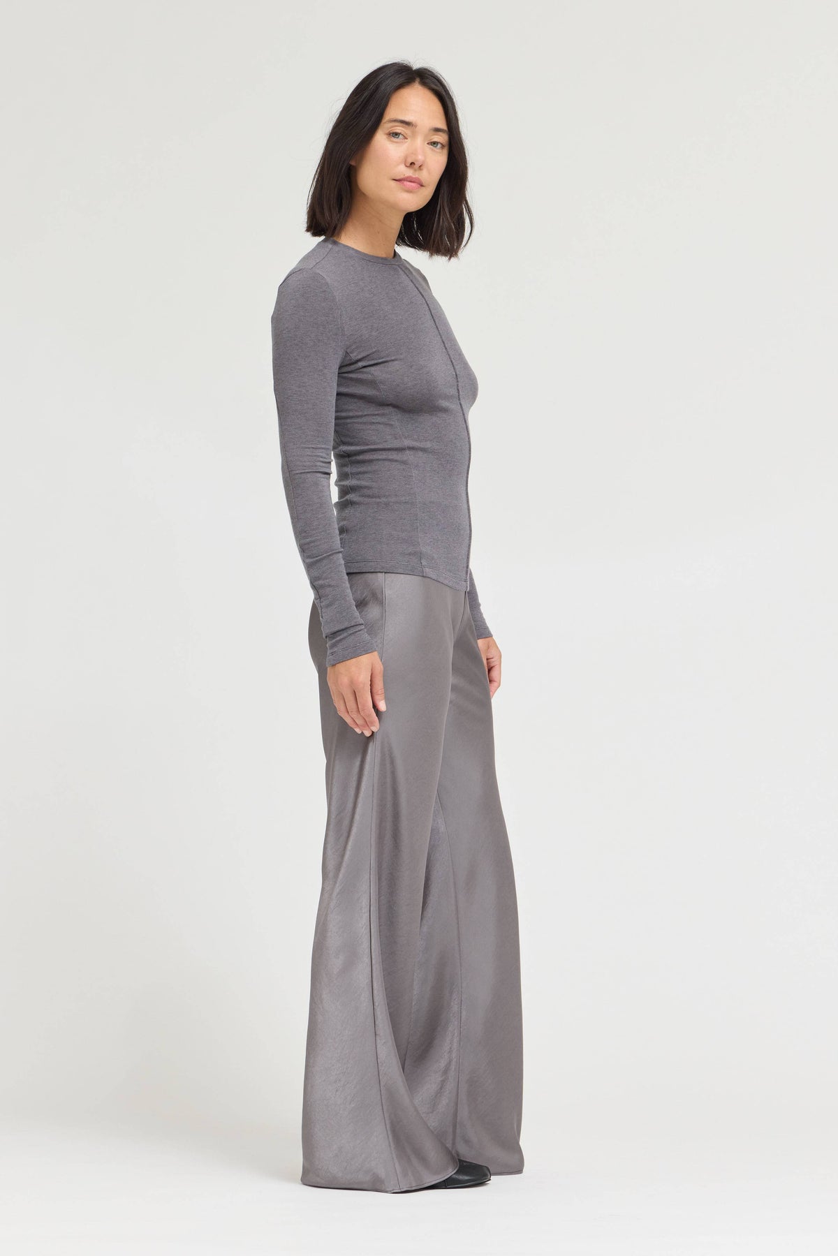 Fitted Seamed Long Sleeve Tee