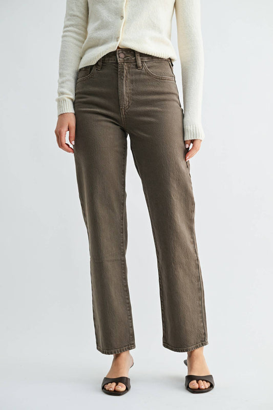 Vintage Brown Slim Straight Jeans