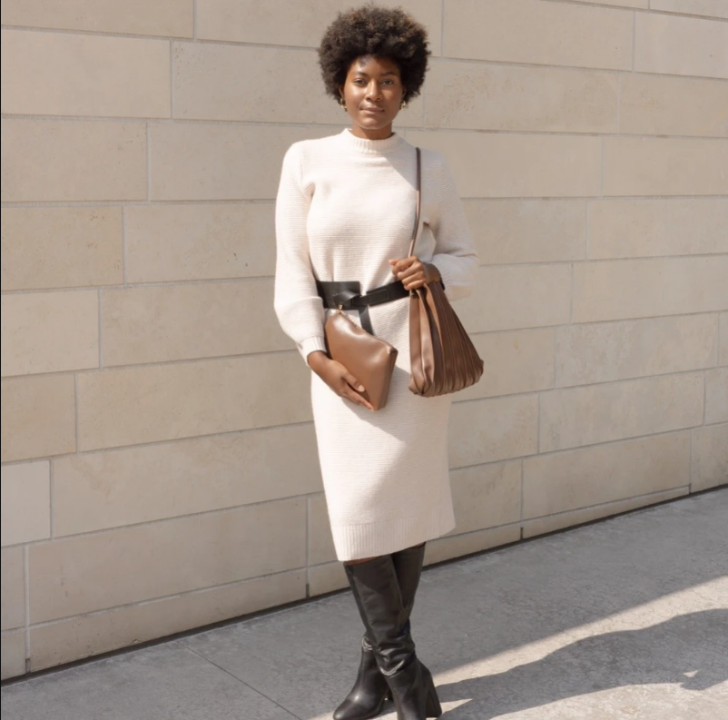 Carrie Chocolate Pleated Vegan Shoulder