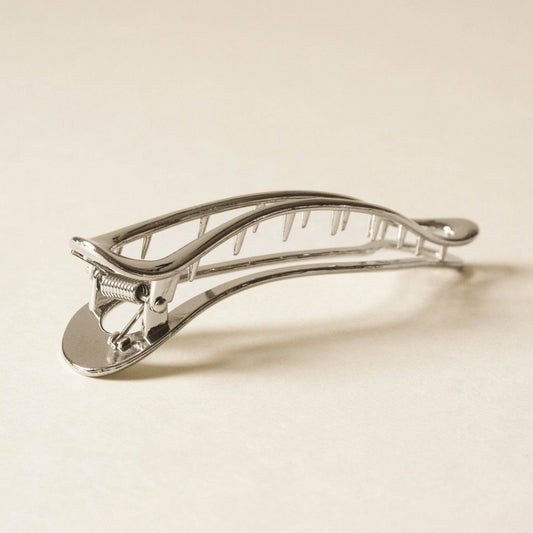 Long Metal Hair Claw Clip | Silver