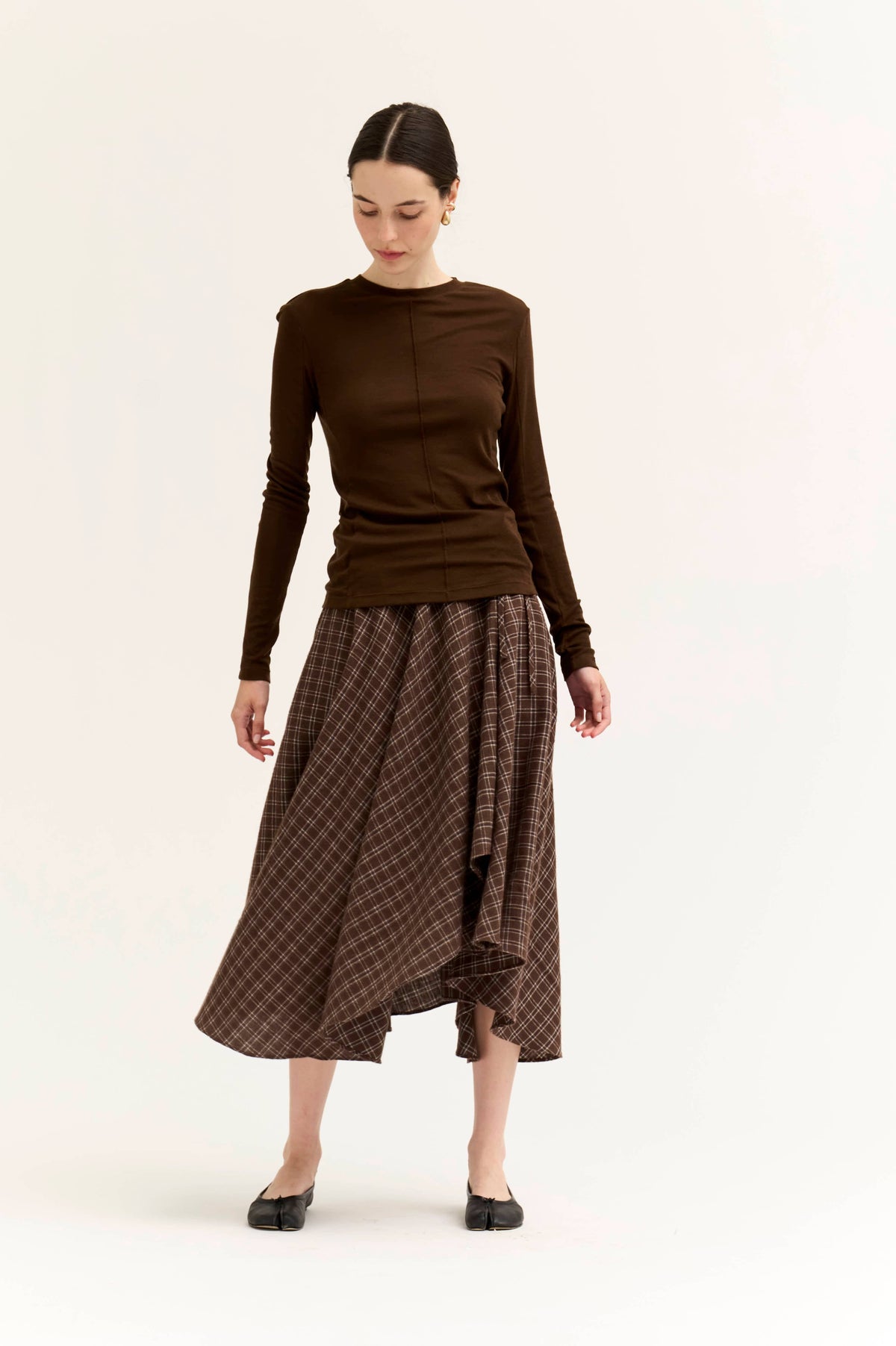 Fitted Seamed Long Sleeve Tee