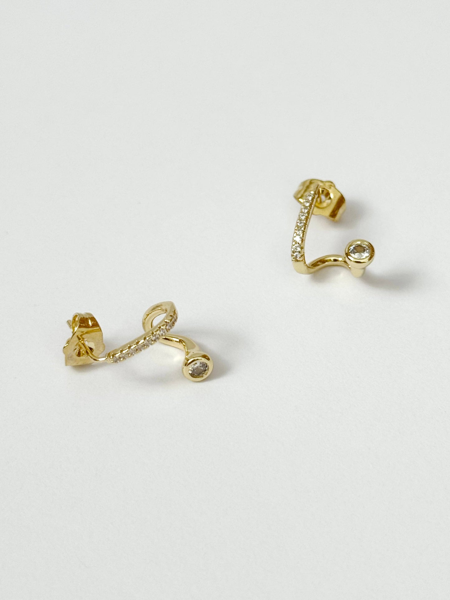 Gold Filled CZ Twist Stud Earrings 