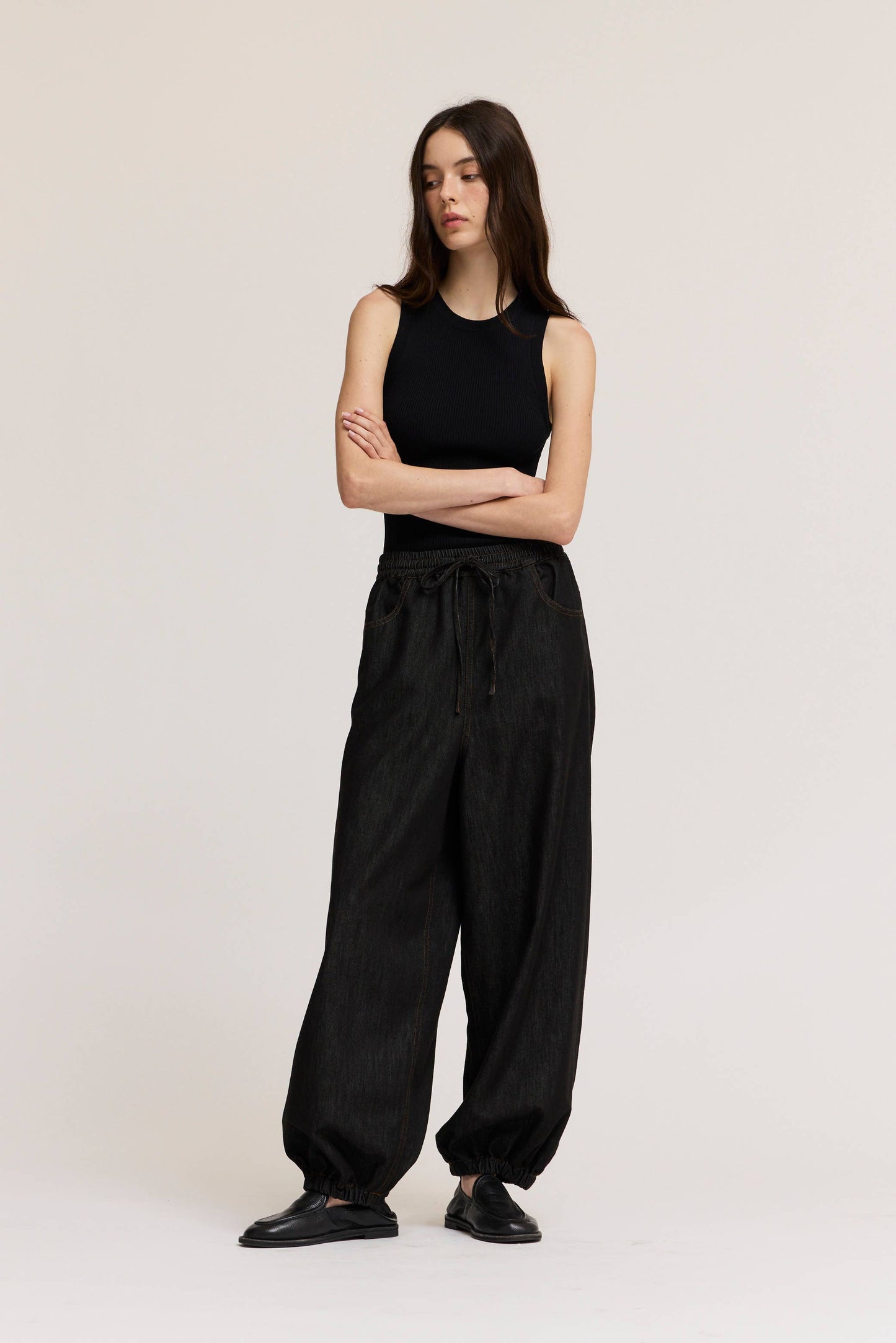 Indigo Denim Drawstring Jogger