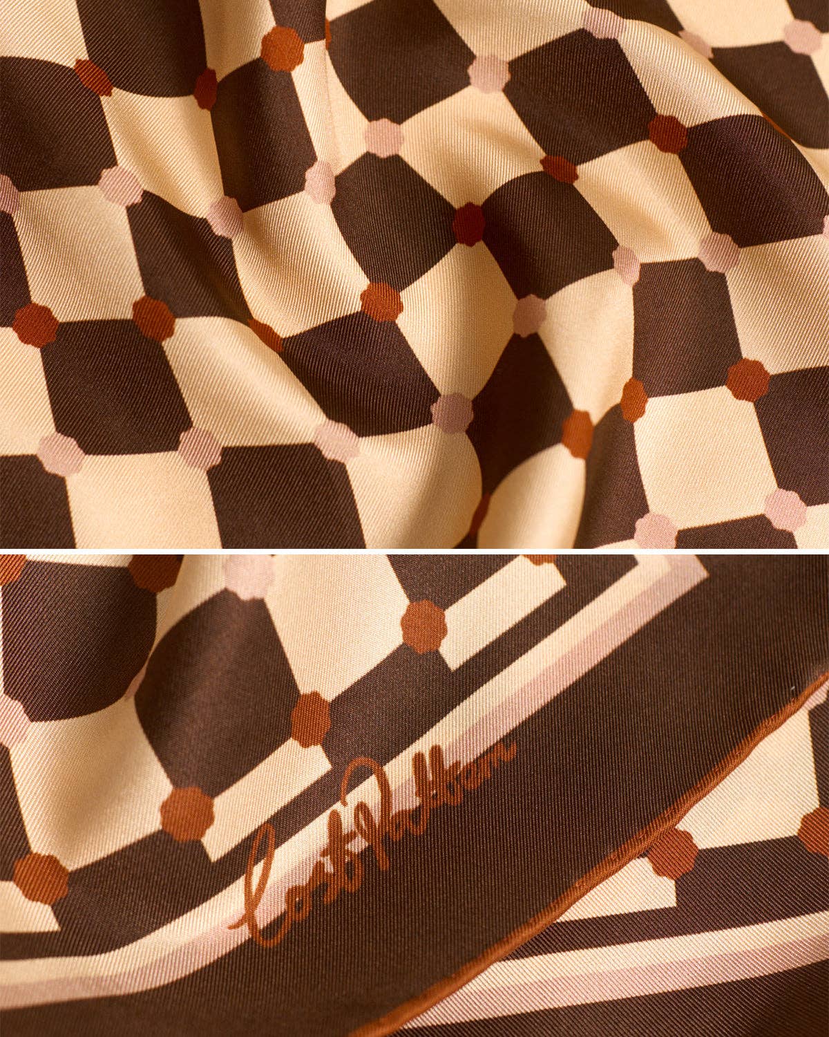 Checkerboard Silk Bandana Scarf