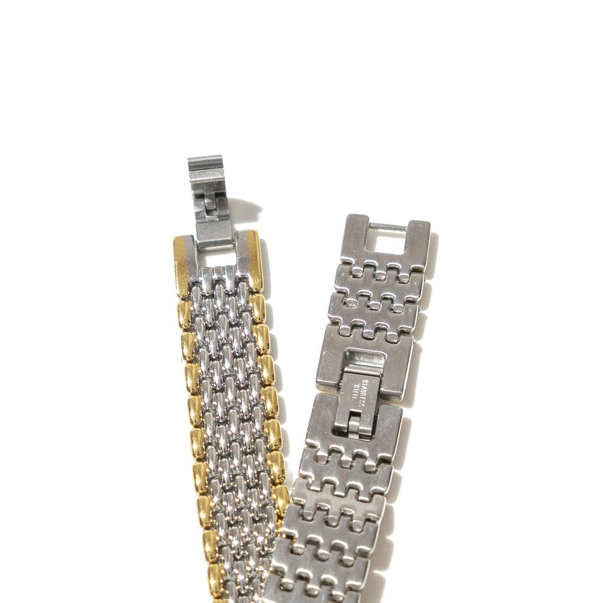 Two-Tone Thick Link Bracelet