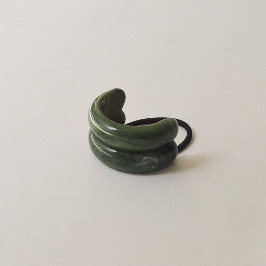 Green Double Arch Acrylic Ponytail Hair Tie