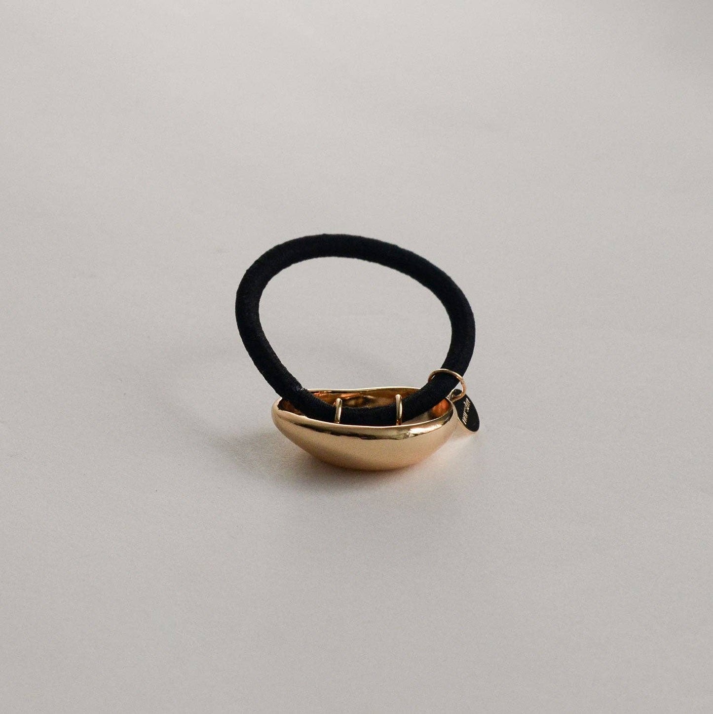 Gold Pebble-Shaped Metal Cuff Hair Tie