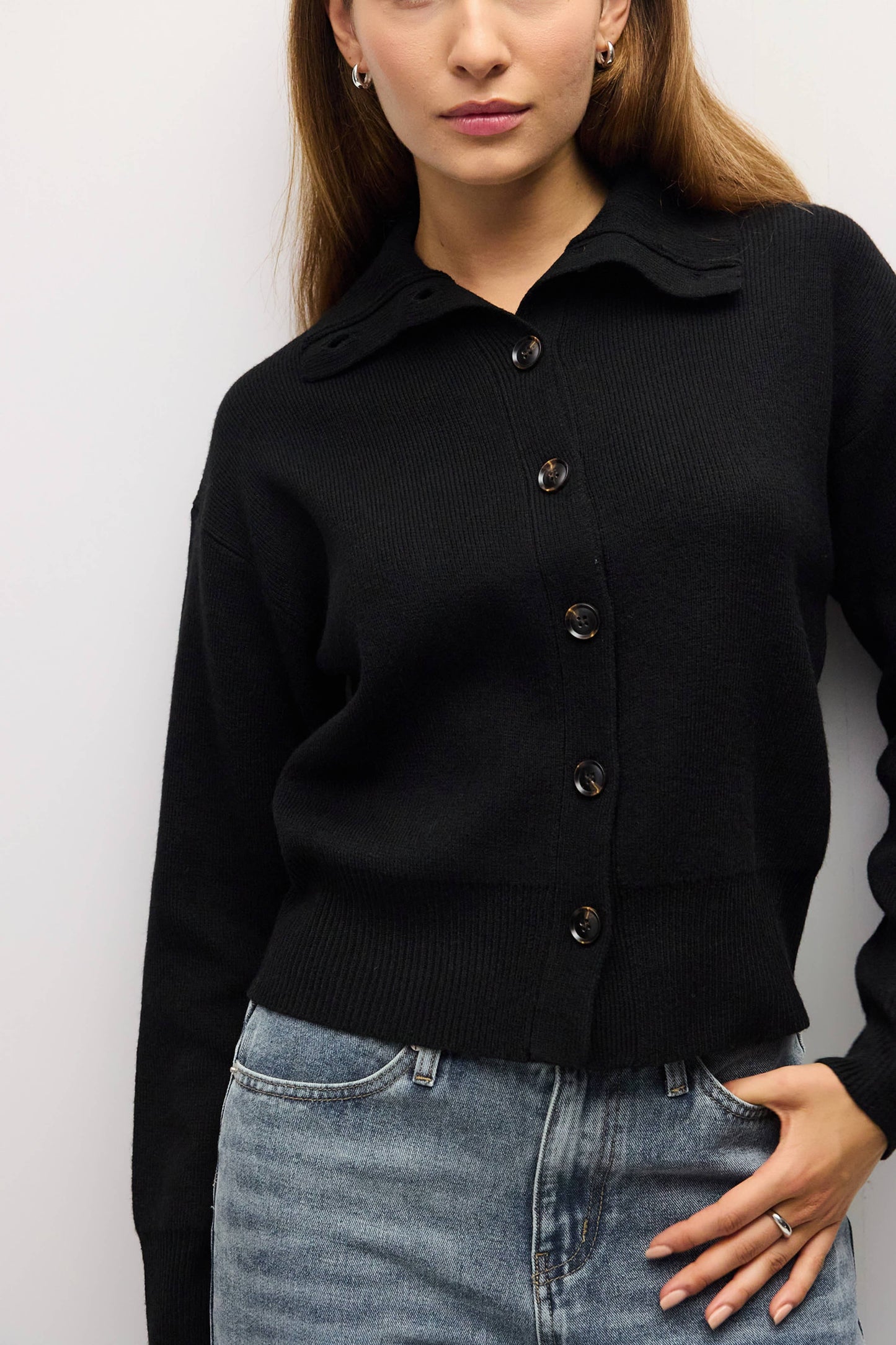 Turtleneck Button Front Cardigan