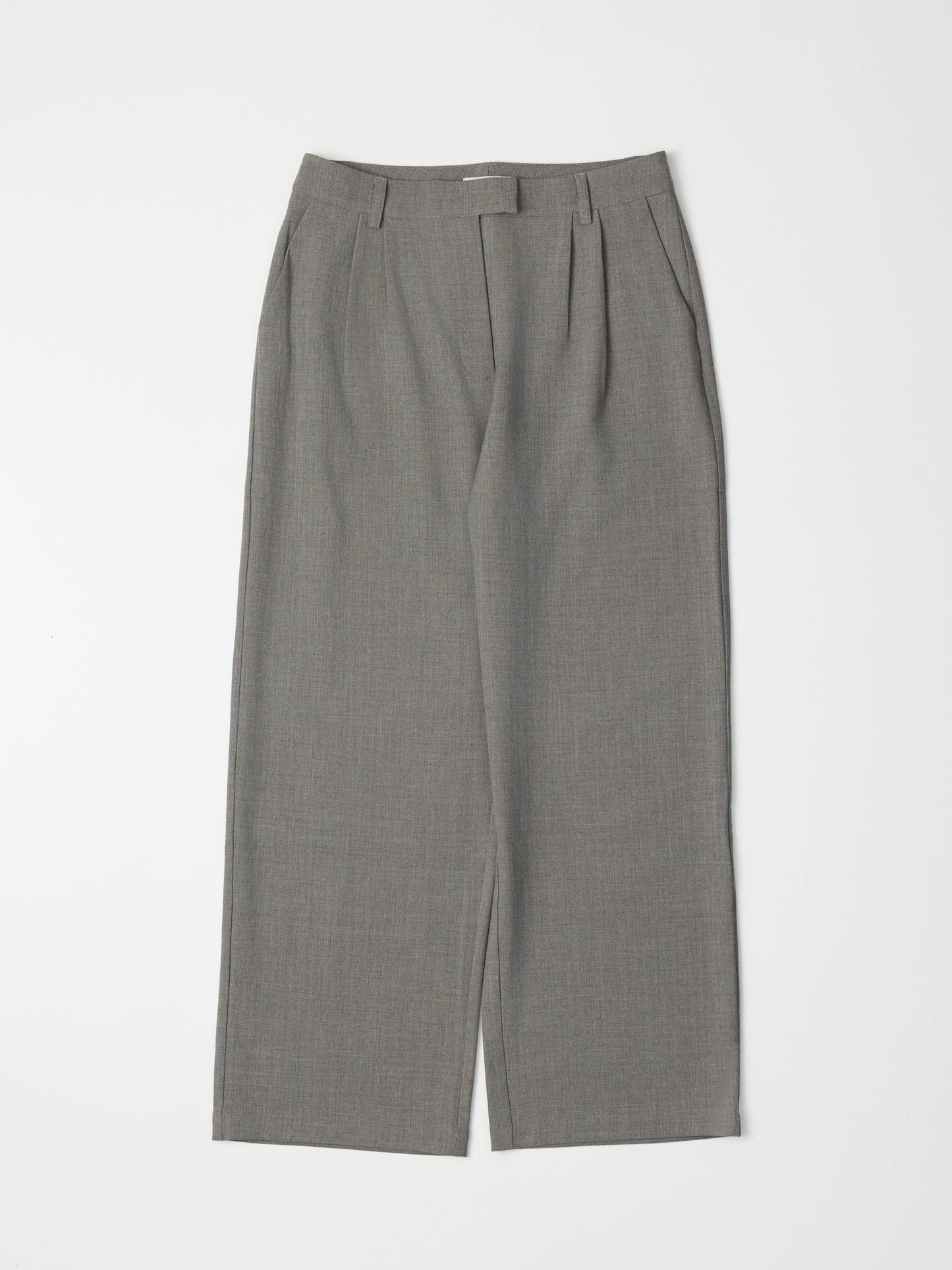 Charcoal Pleated Straight Leg Trouser