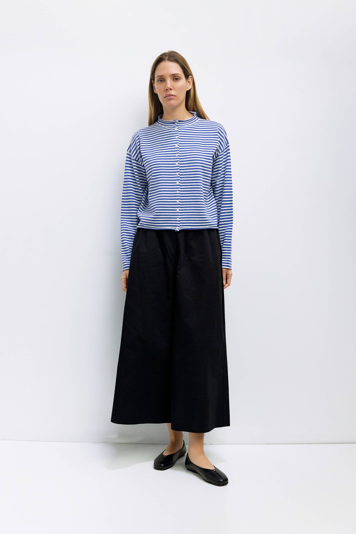 Striped Rolled Edge Cardigan