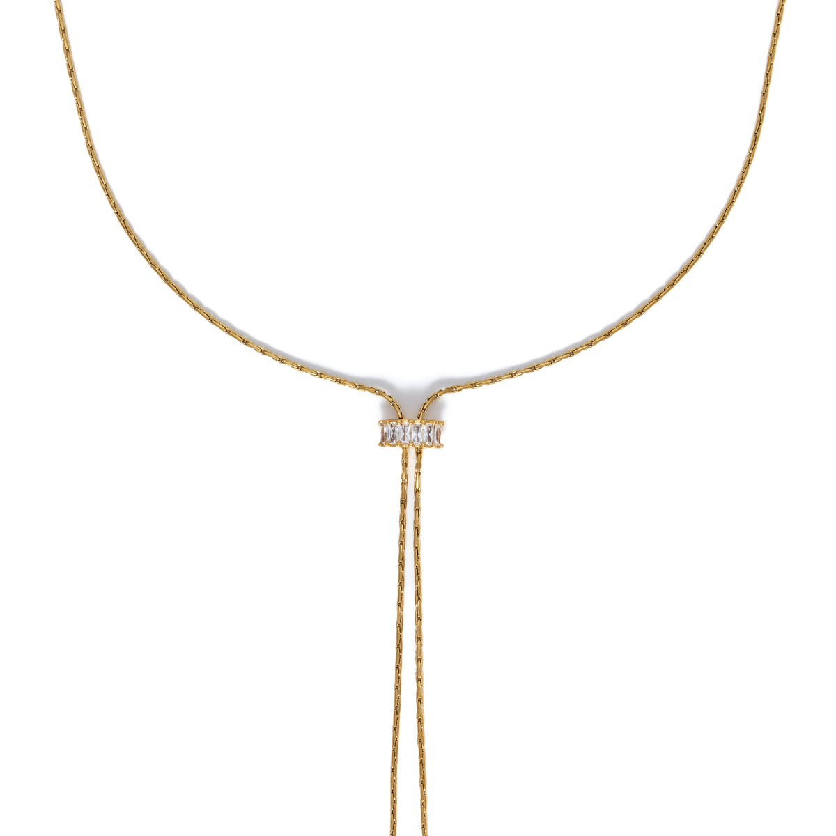 18K Gold Lariat Necklace