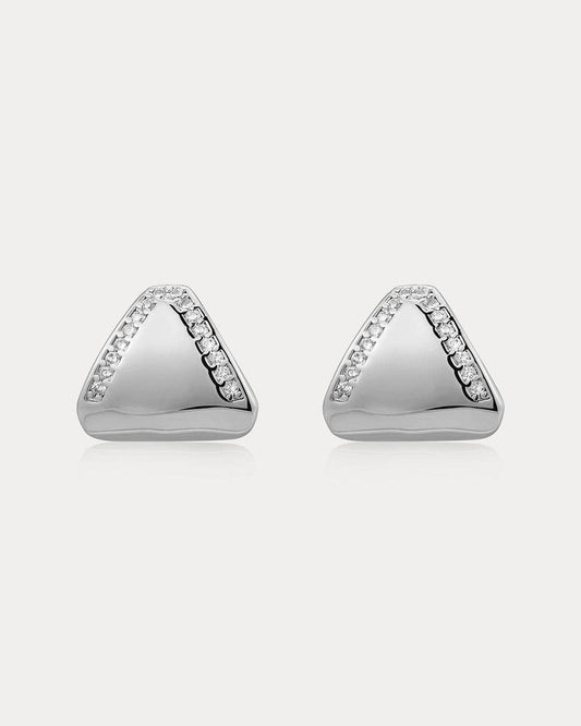 The Pave Shield Silver Studs