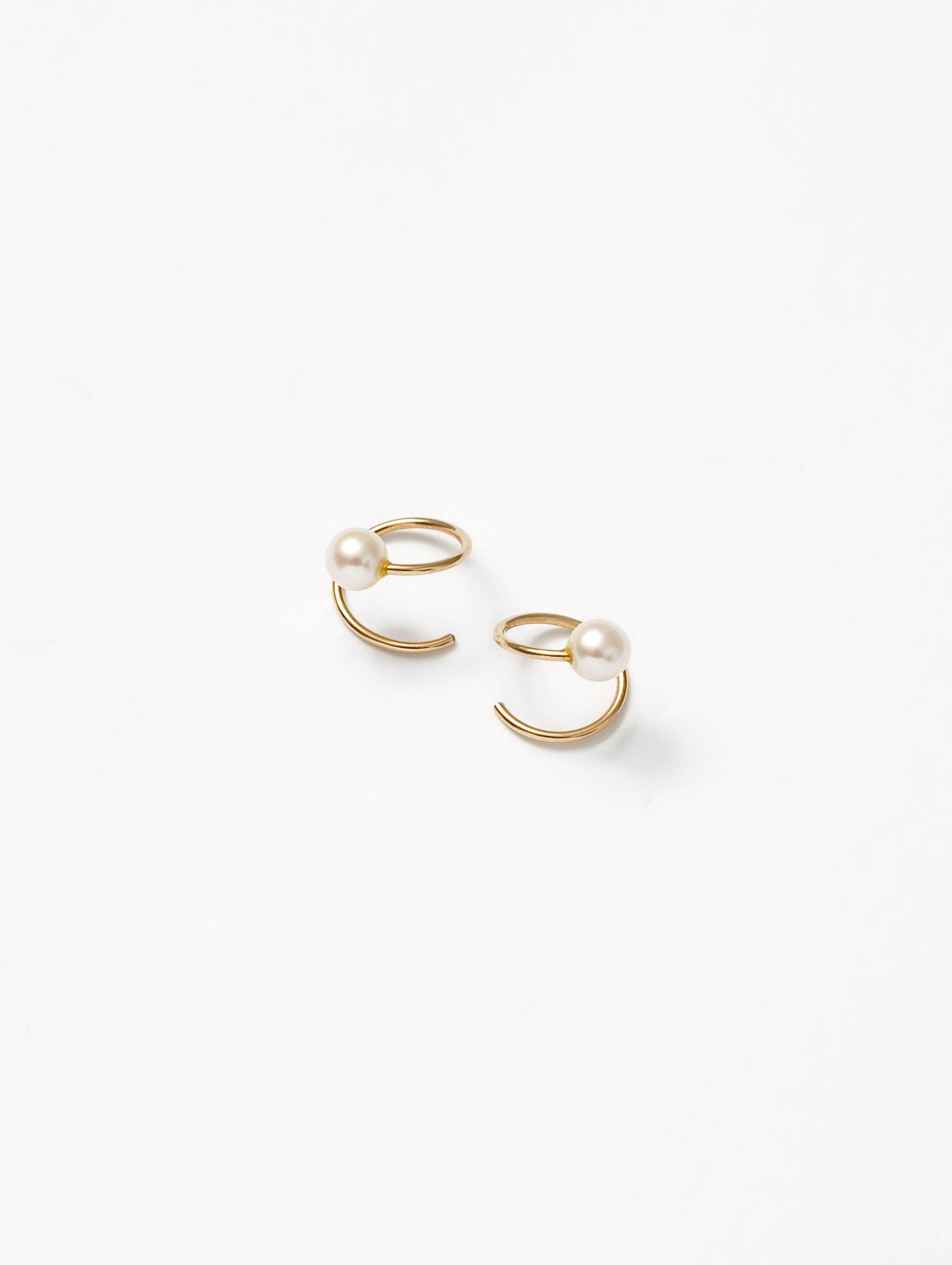 Gold Filled Spiral Freshwater Pearl Earrings