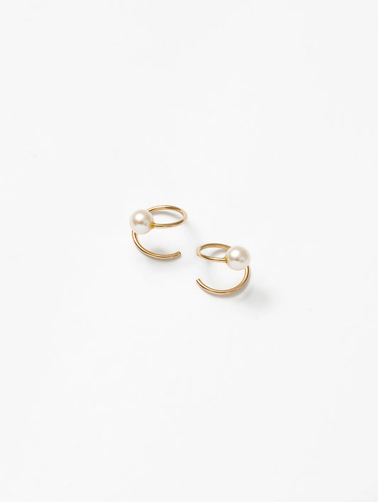 Gold Filled Spiral Freshwater Pearl Earrings