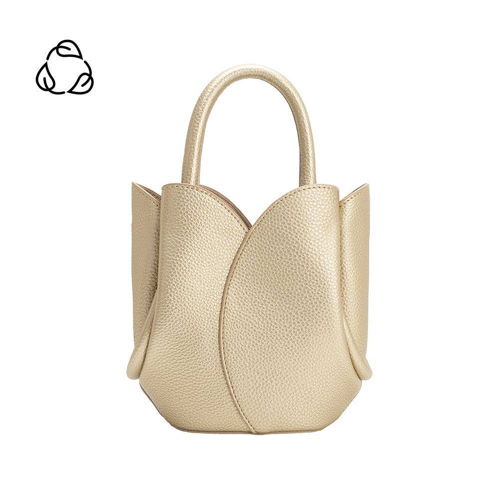 Tulip Mini Metallic Gold Top Handle Bag