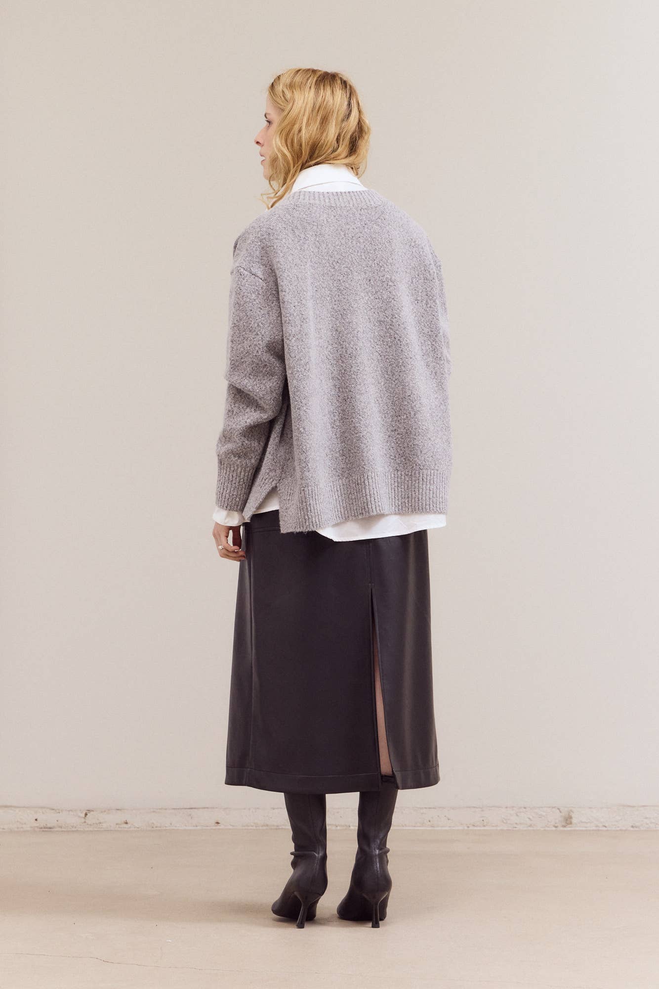 Oversized V-Neck Front Pocket Cardigan