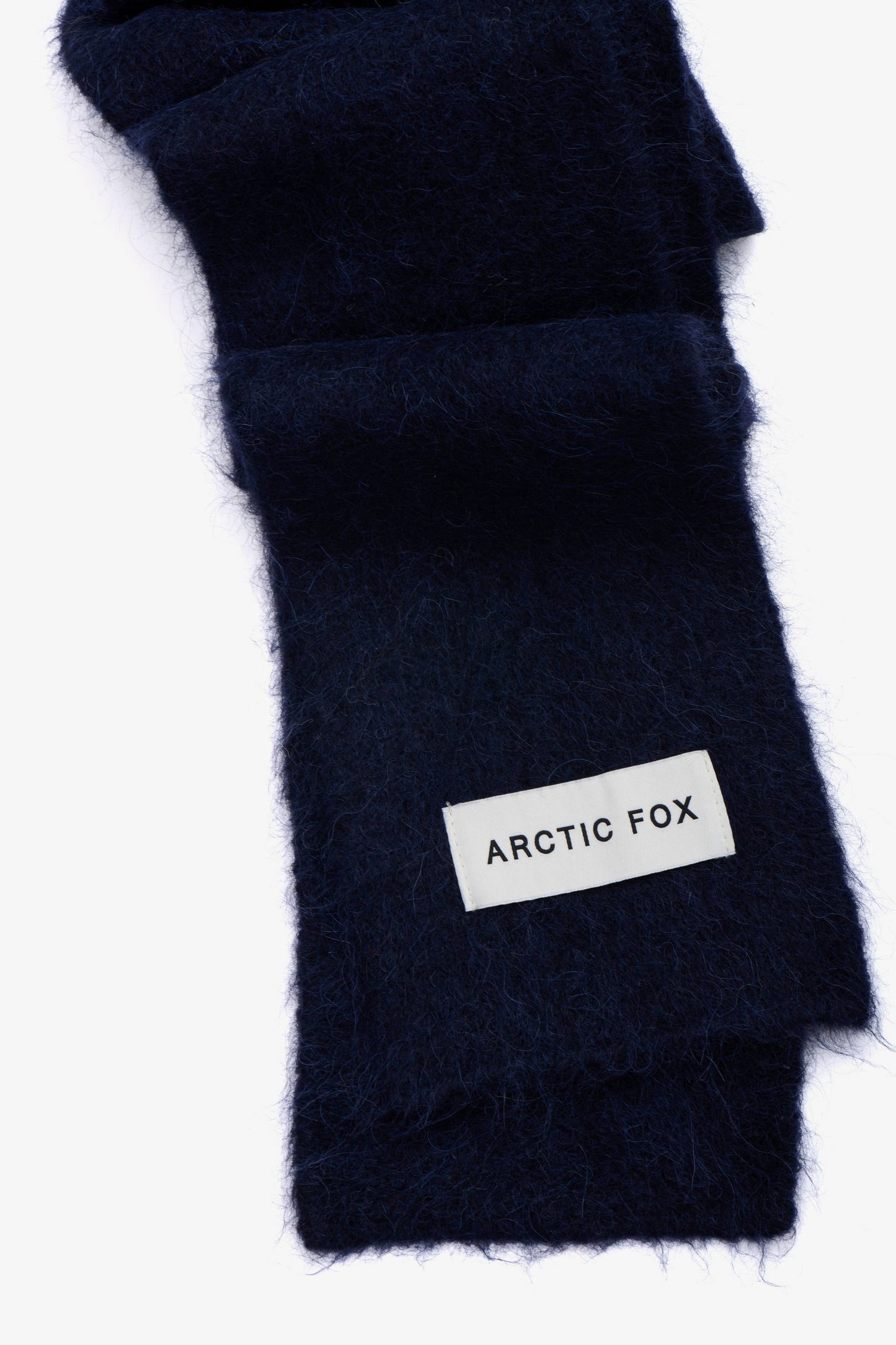Dark Navy Alpaca Wool Skinny Scarf