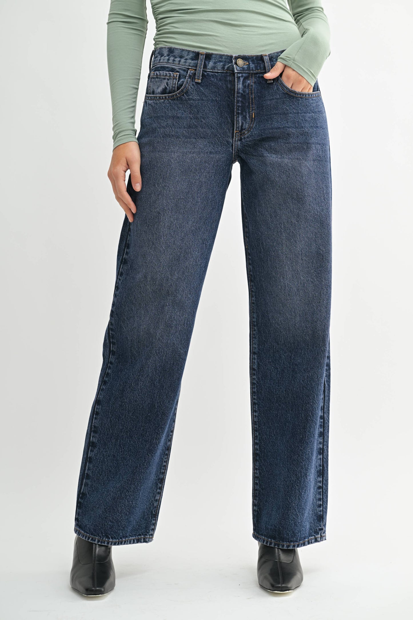 Dark Wash Low Rise Slouch Jean - 100% Cotton