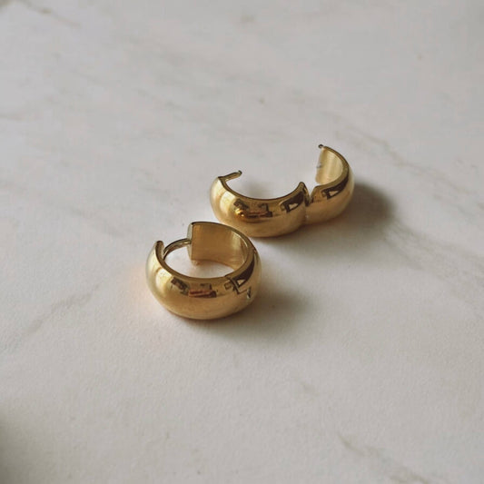 Chunky Gold Huggie Hoop Earrings