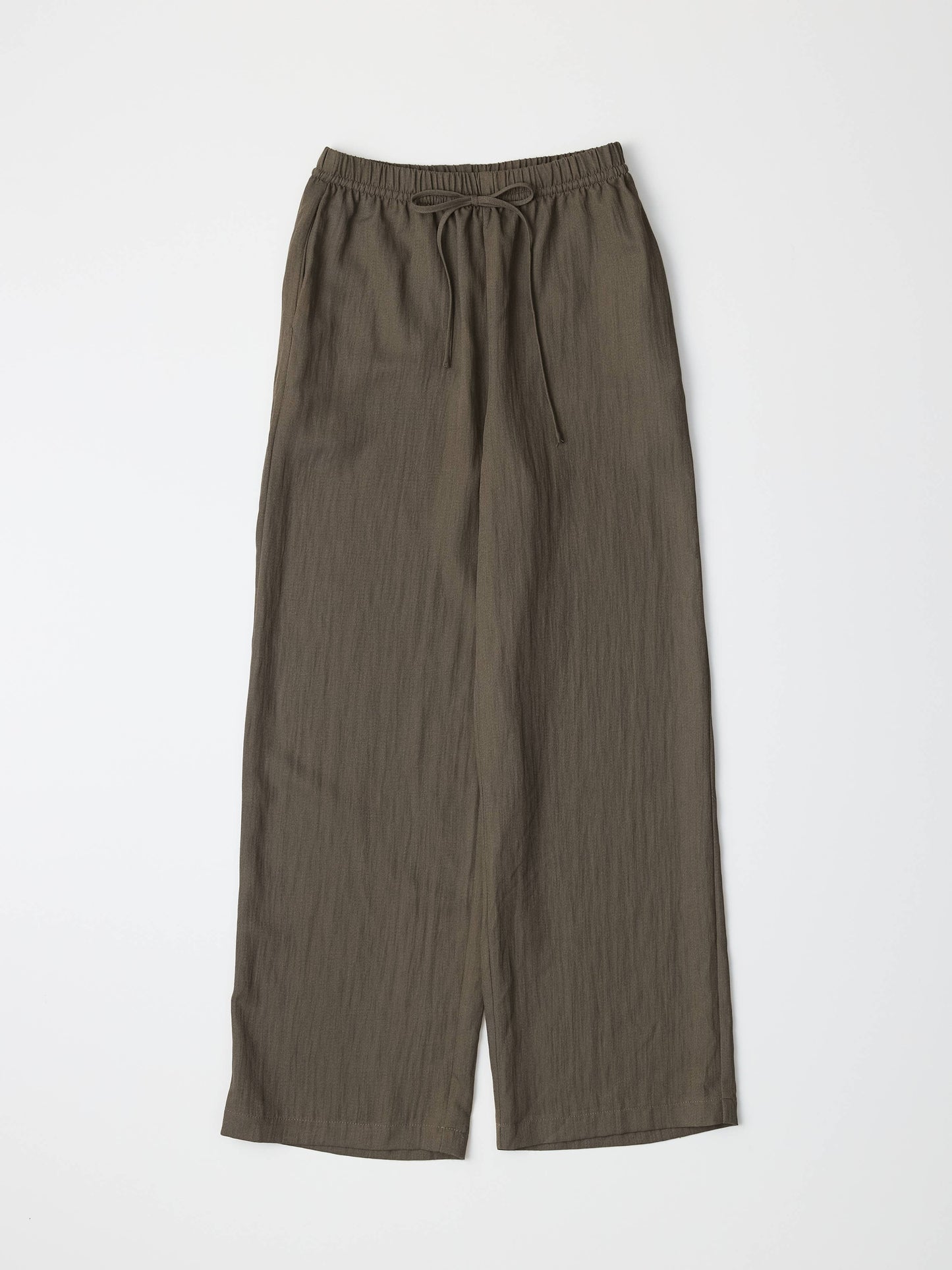 Wide Leg Crinkled Drawstring Pant