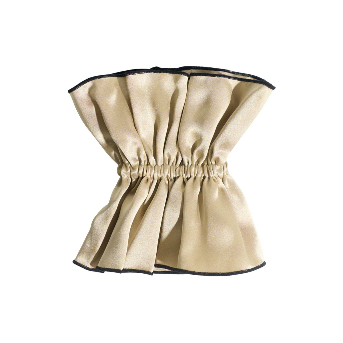 Tan Oversized Double-Layer Silk Scrunchie
