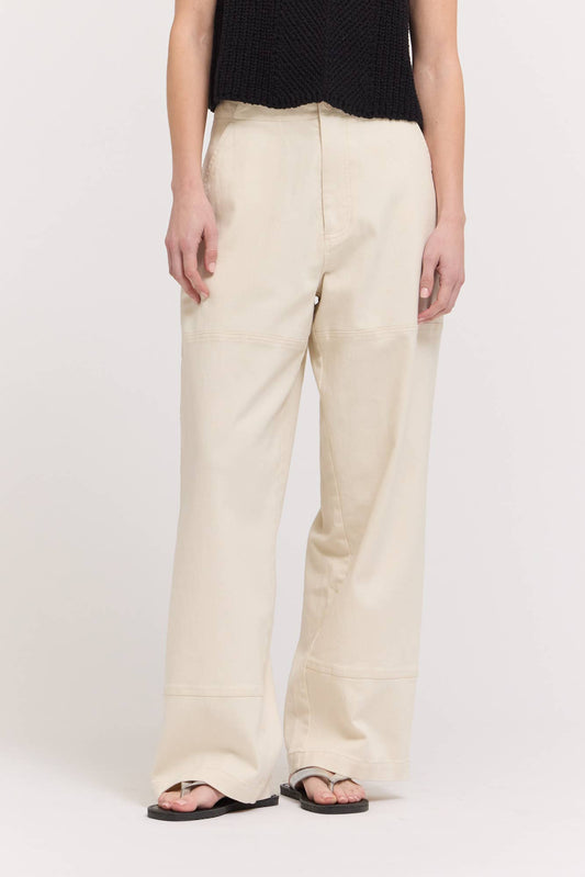 Milk High Rise Curved Leg Trouser