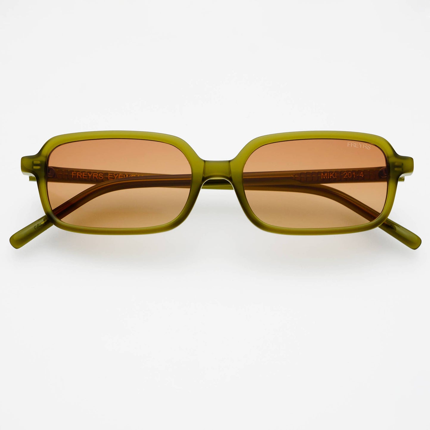 Miki Olive Rectangular Unisex Sunglasses