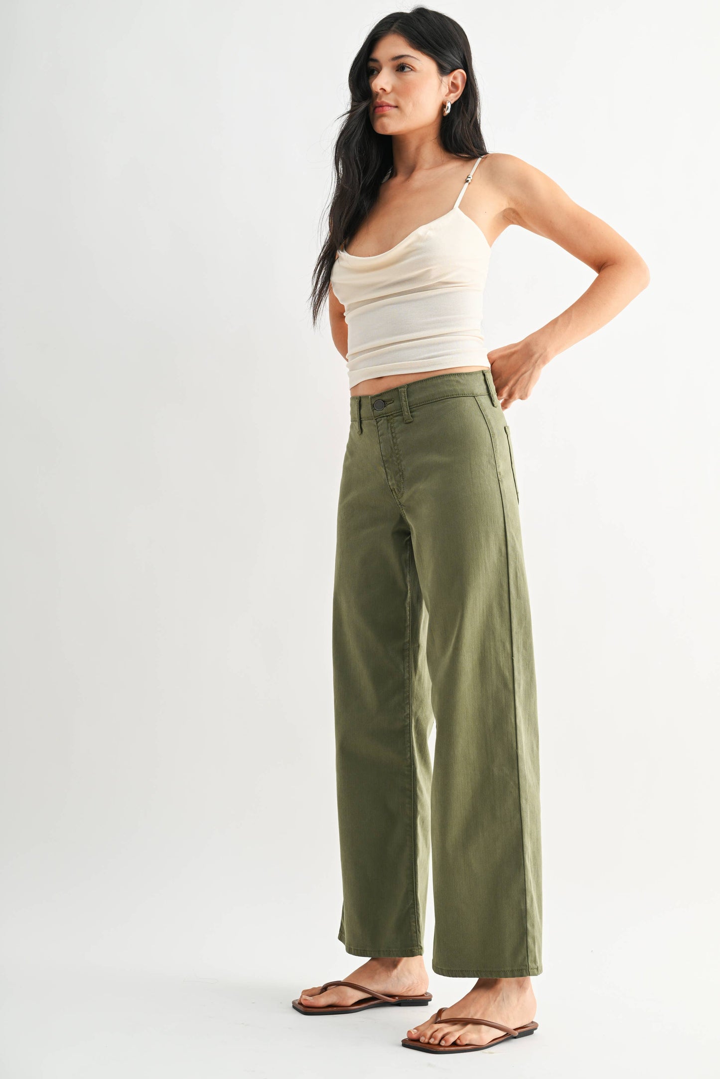Olive Stretch Twill Trouser Jean