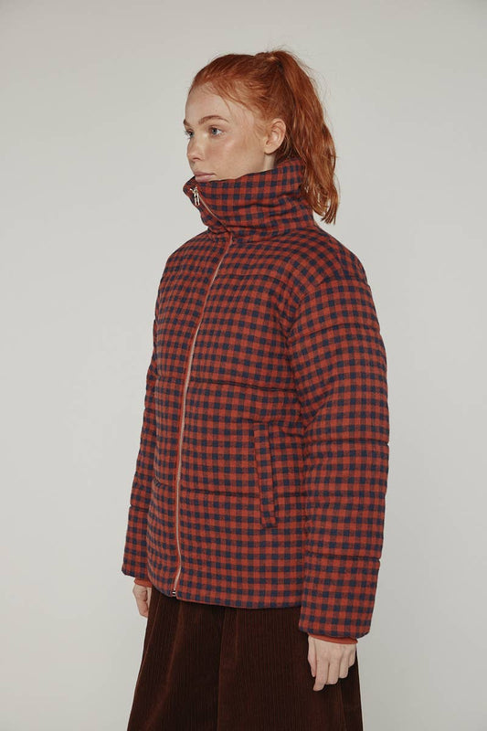 Gingham Puffer Jacket
