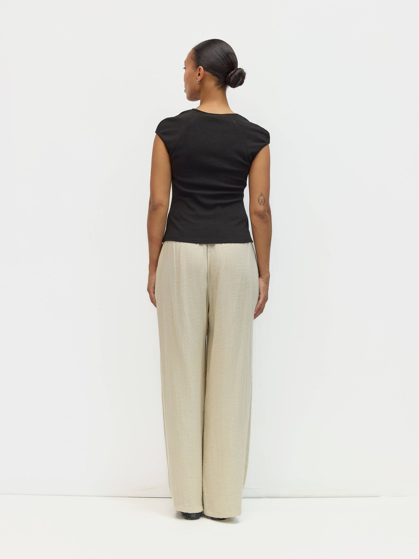 Black Knit Keyhole Tie Top