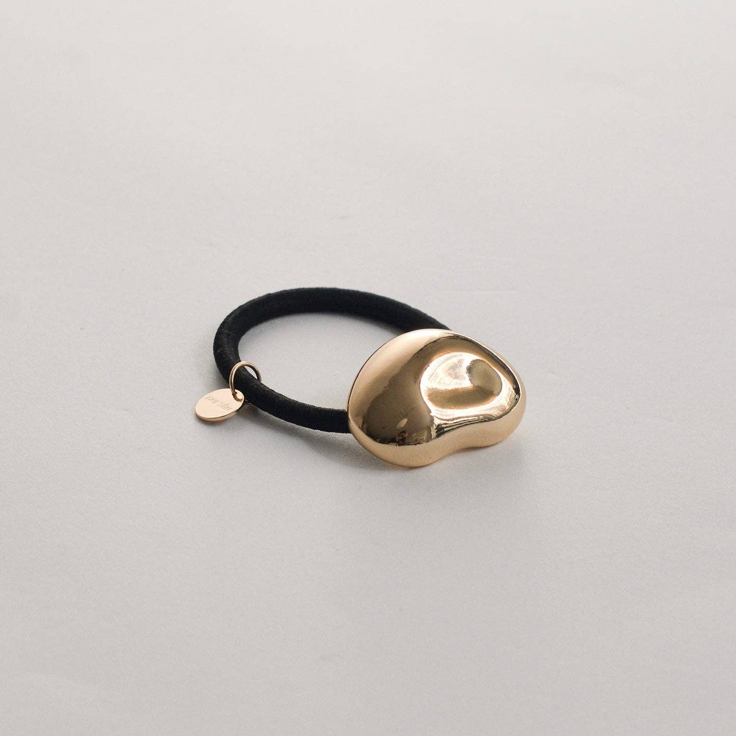 Gold Pebble-Shaped Metal Cuff Hair Tie