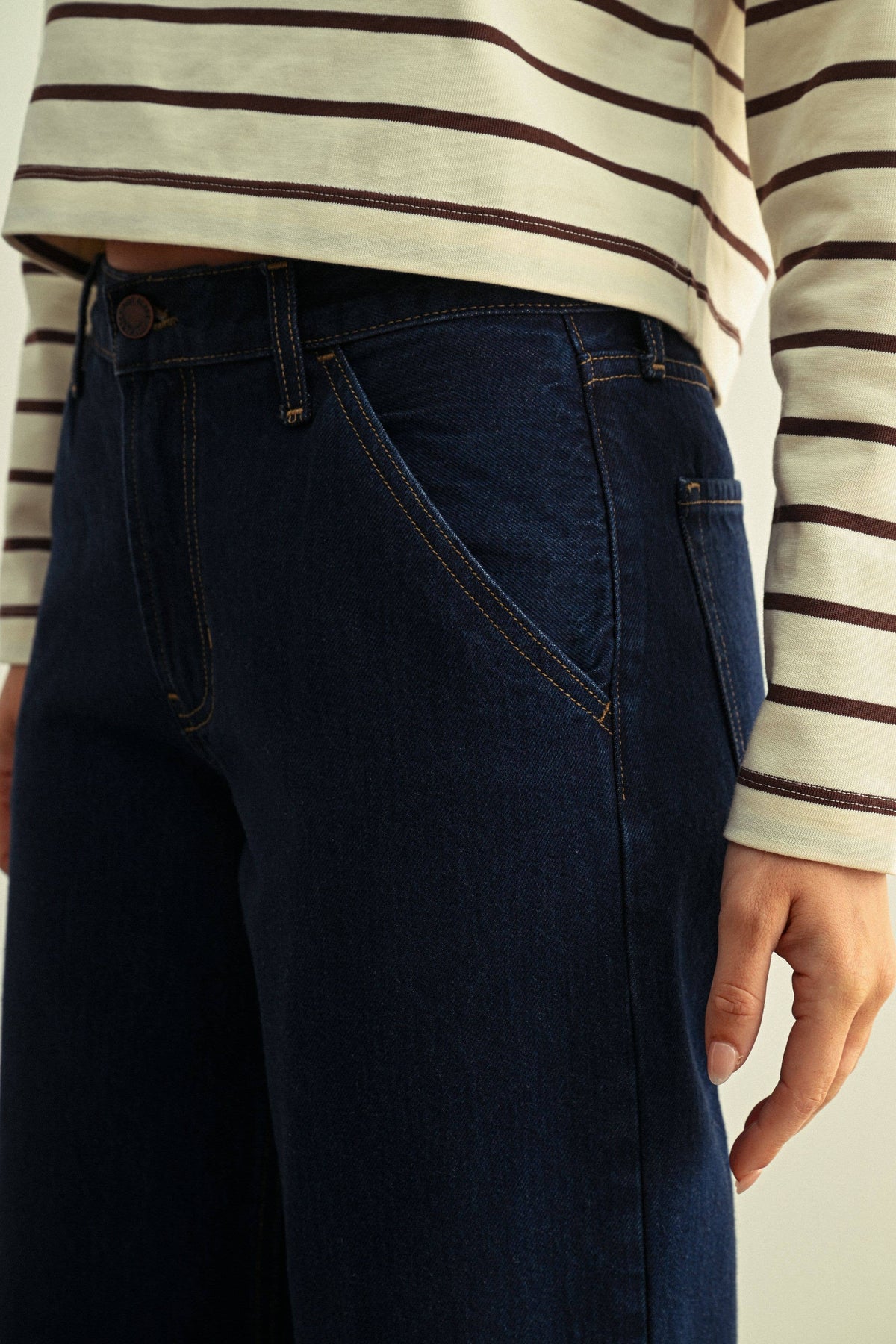 Dark Rinse Mid-Rise Trouser Jean