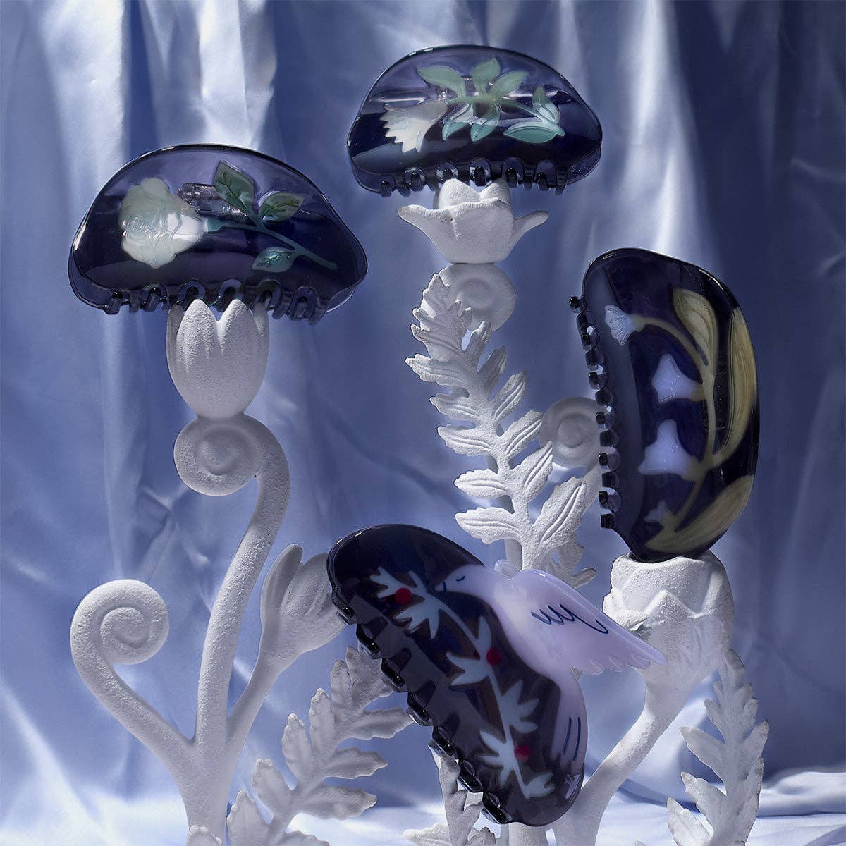 Black Belladonna Floral Hair Claw