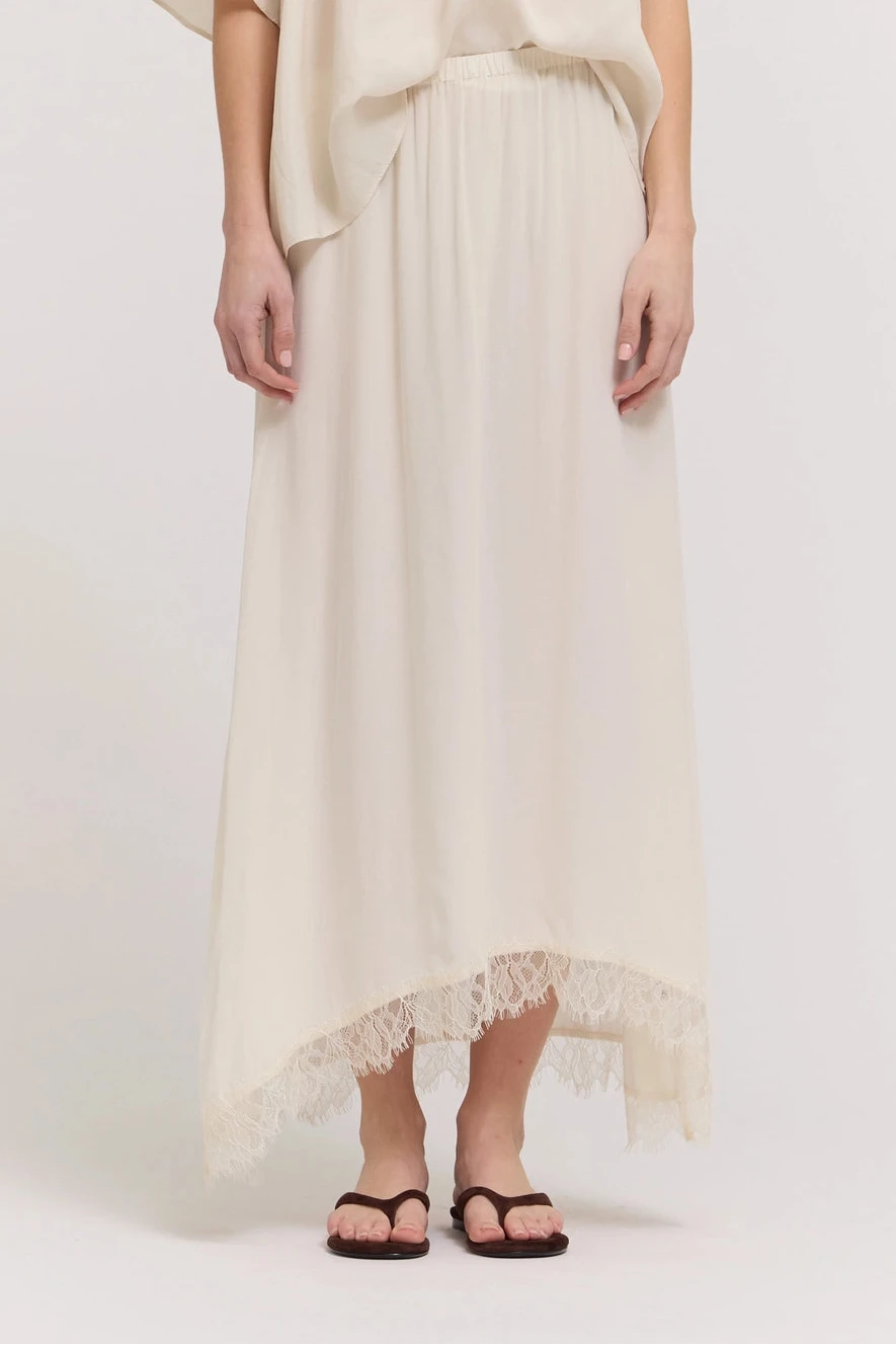 Lace Hem Long Skirt