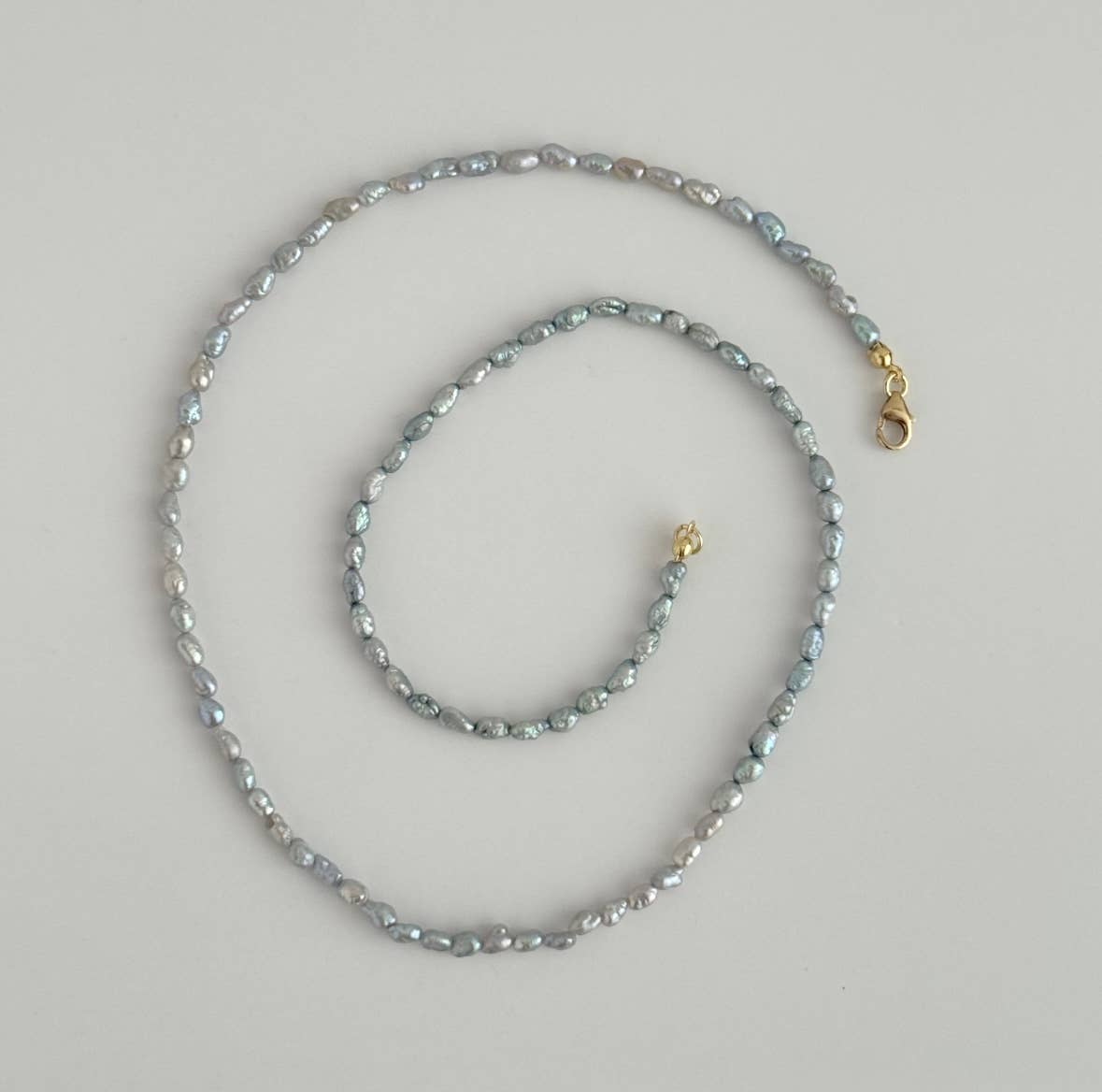 Baby Blue Rice Pearl Necklace
