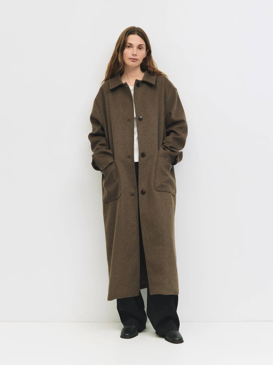 Brown Wool Classic Long Coat