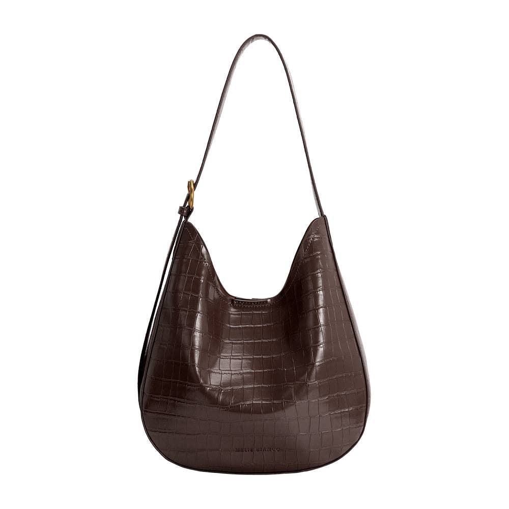 Chocolate Crocodile Vegan Leather Shoulder Bag