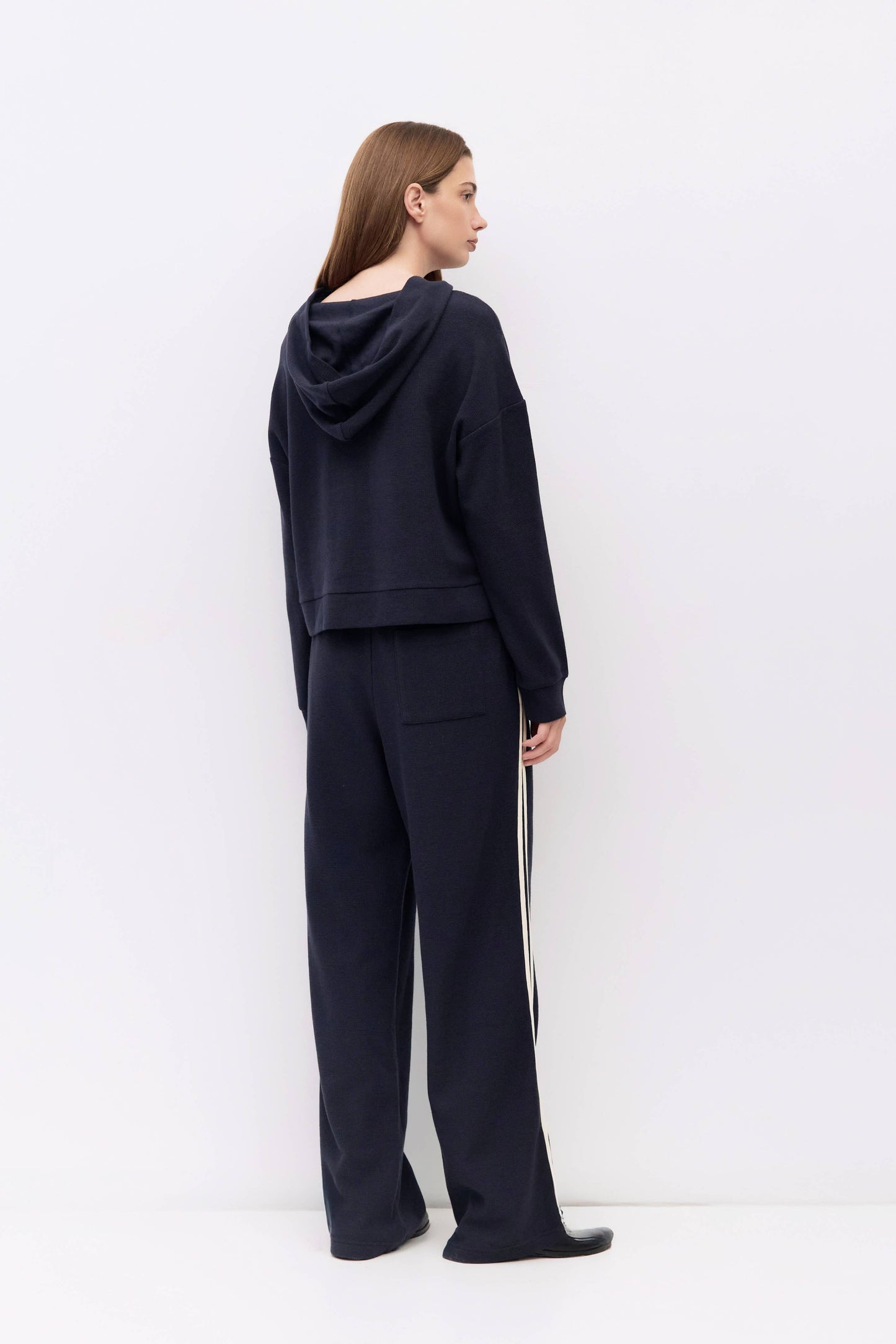 Thermal Waffle Knit Side Stripe Pant