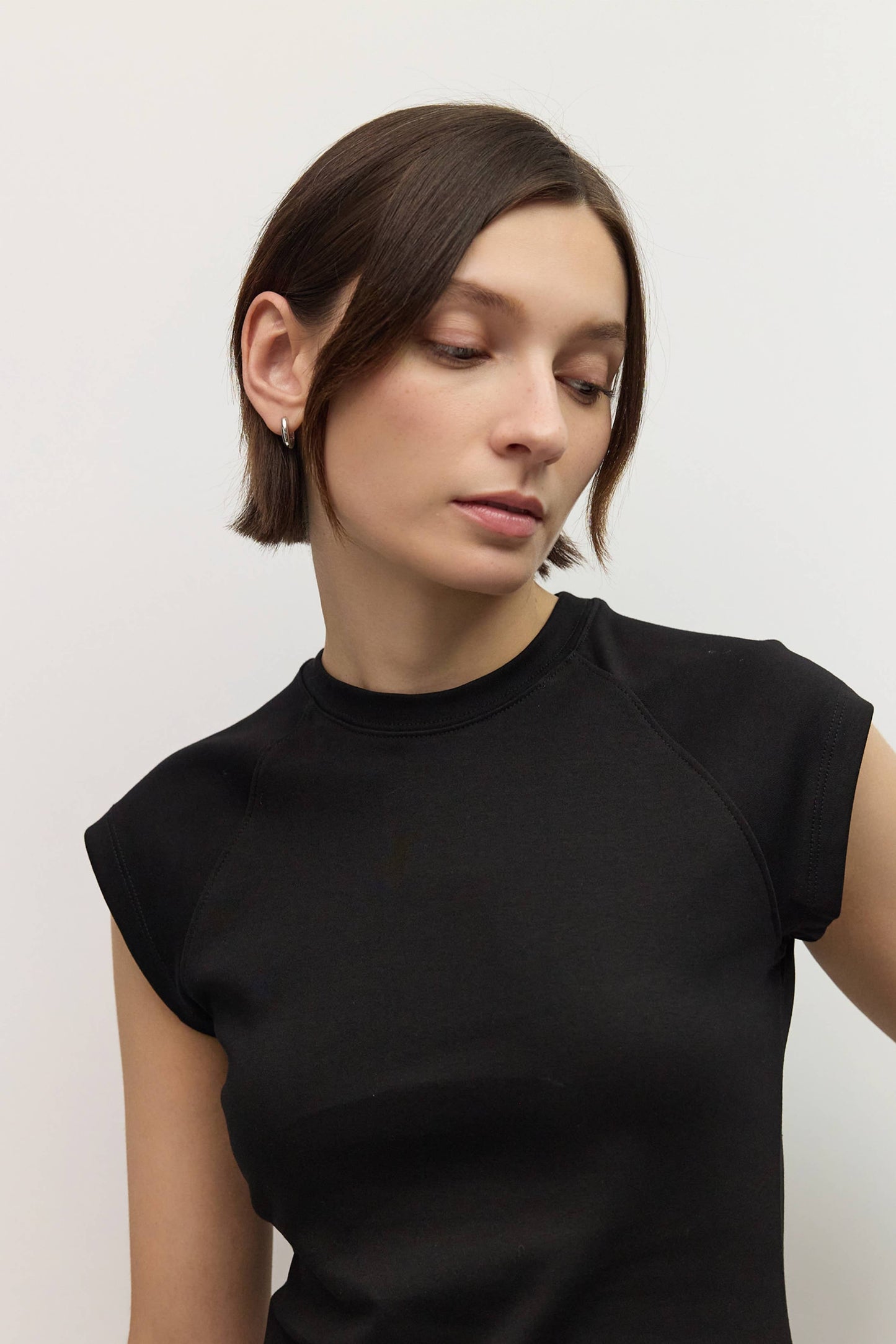 Raglan Cap Sleeve Cotton Tee