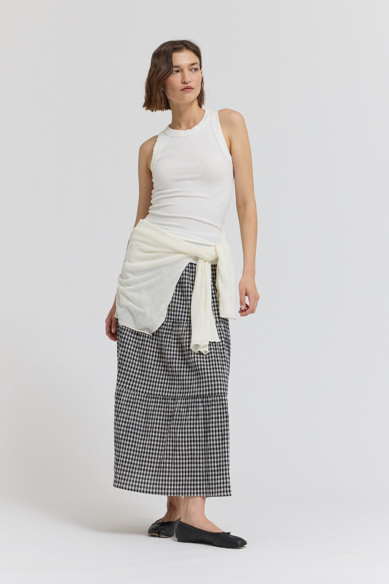 Jersey Knit Curved Hem Tank Top